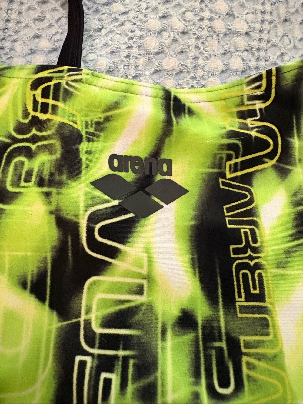 Arena Mabelle FL Spider Challenge Back Swimsuit Black Pistache Green Sz 32 - Picture 4 of 13